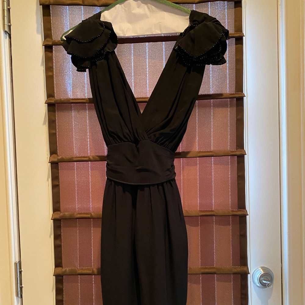Black French Connection double V dress, size 2